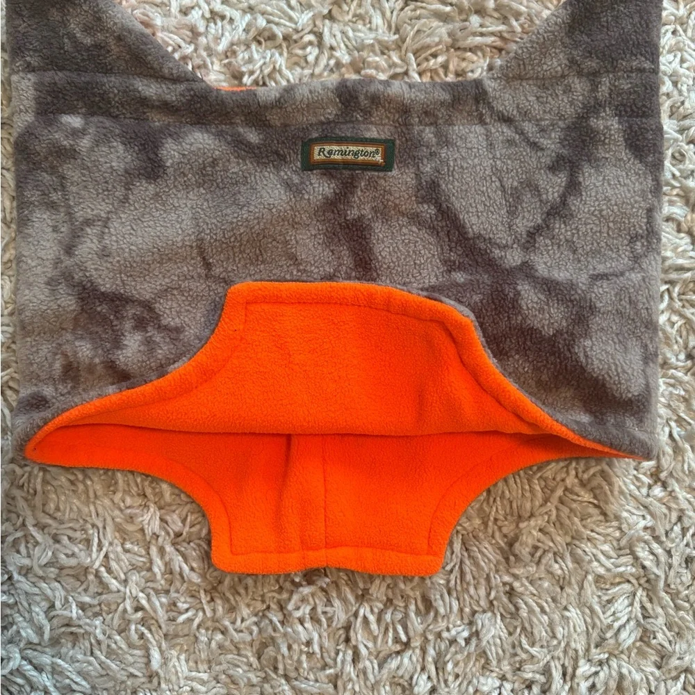 Remington adult fleece neck gaiter- camo gray and high-vis orange, NWOT - Picture 2 of 7